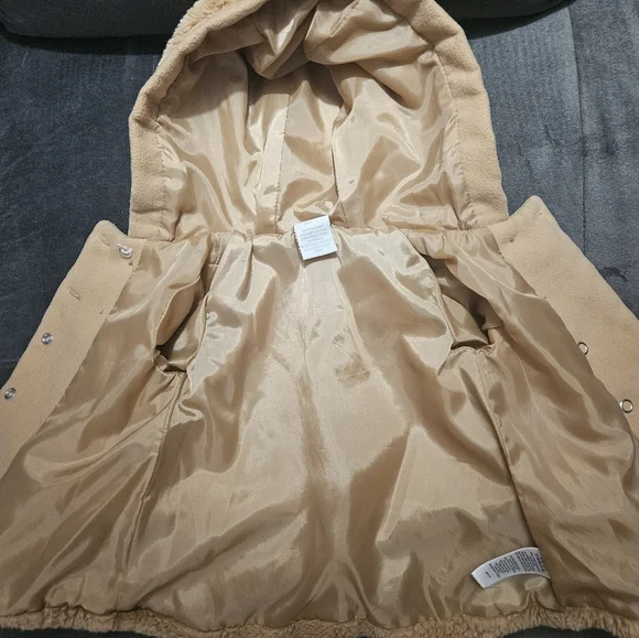 Tahari Baby Girl Tan Pea Coat - 12 Months - Picture 4 of 6